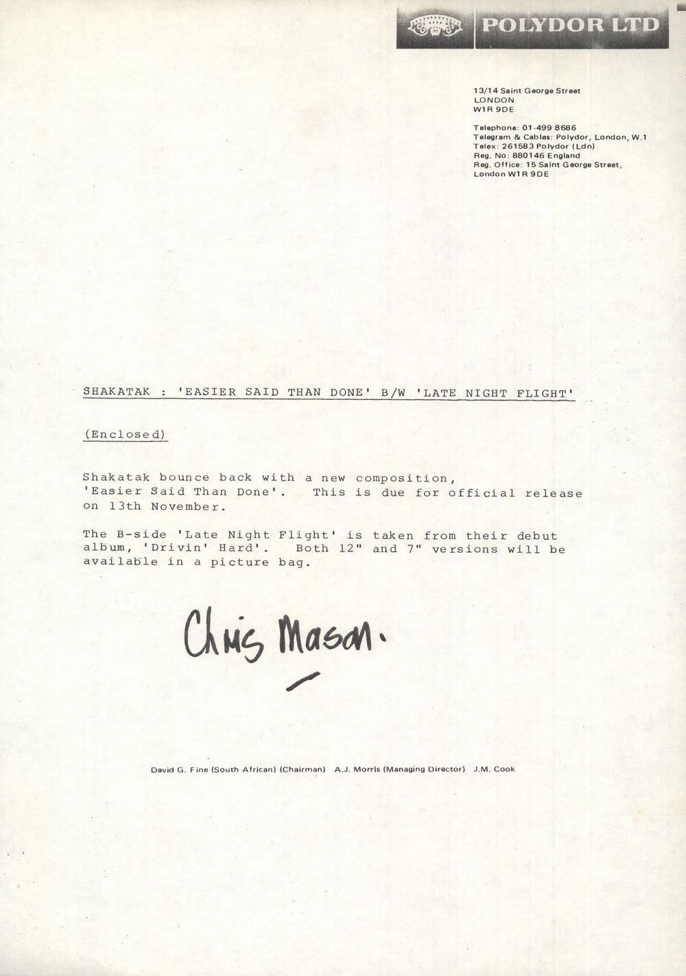 Shakatak Easier Said Than Done UK Promo 12" vinyl single (12 inch record / Maxi-single) SKA12EA744193