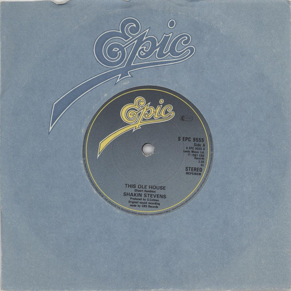 Shakin' Stevens This Ole House UK 7" vinyl single (7 inch record / 45) SEPC9555