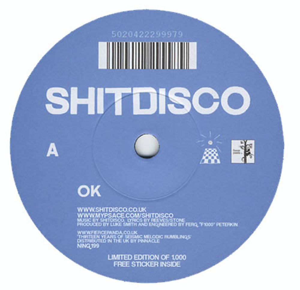 Shitdisco OK UK 7" vinyl single (7 inch record / 45) NING199