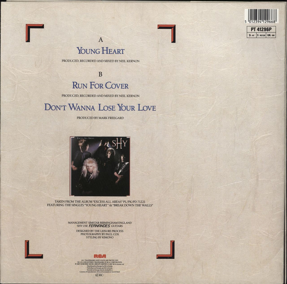 Shy Young Heart - Poster Sleeve UK 12" vinyl single (12 inch record / Maxi-single) 5012394129668
