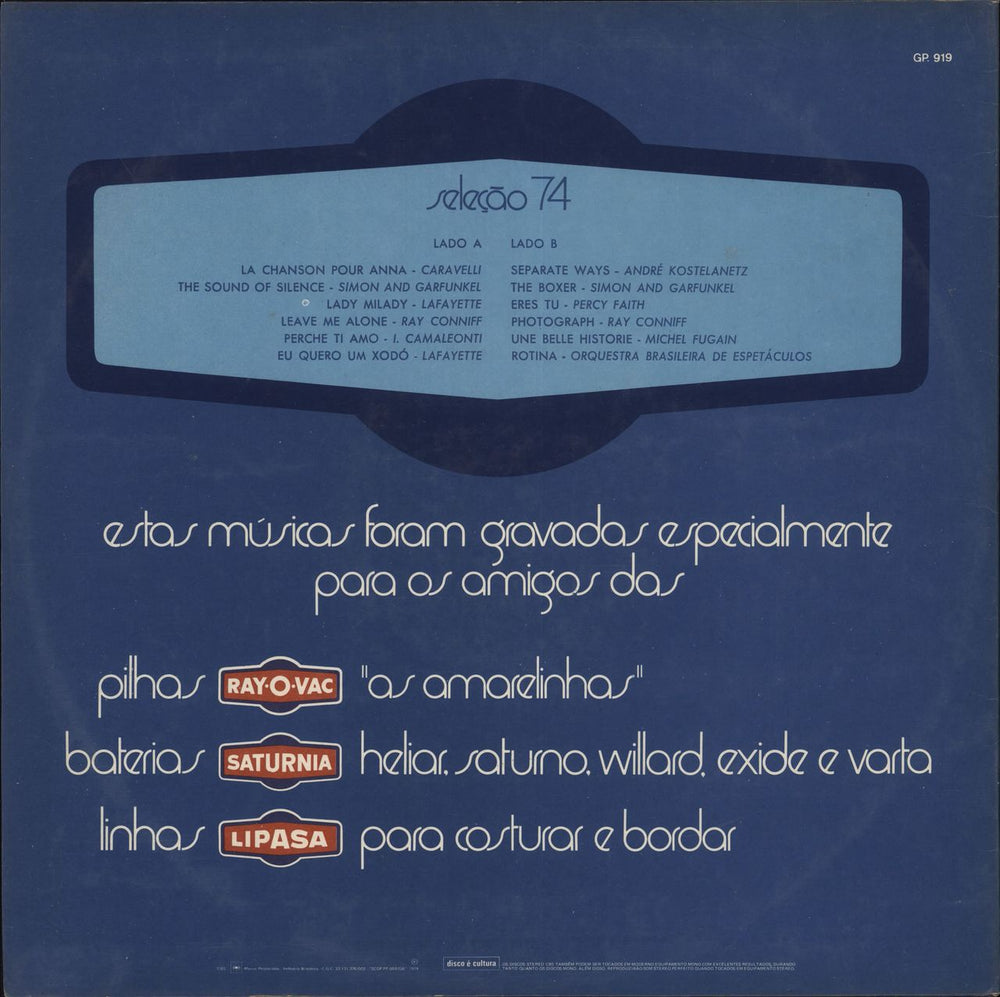 Simon & Garfunkel Seleção 74 Brazilian vinyl LP album (LP record)
