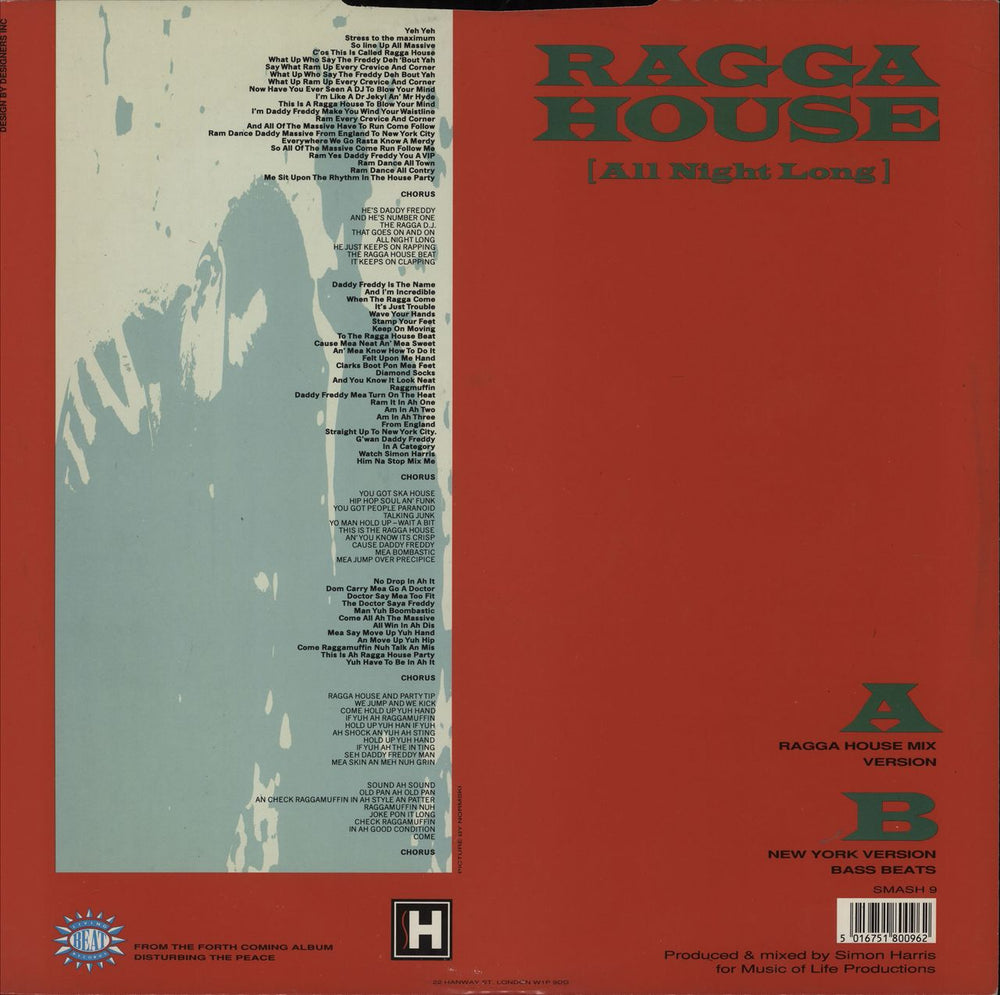 Simon Harris Ragga House (All Night Long) UK 12" vinyl single (12 inch record / Maxi-single) 5016751800962
