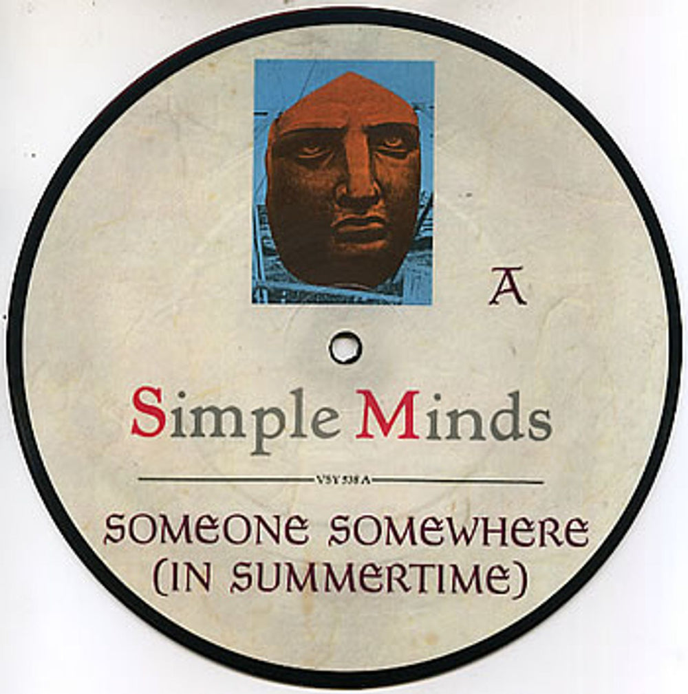 Simple Minds Someone Somewhere UK 7" vinyl picture disc (7 inch picture disc single) VSY538