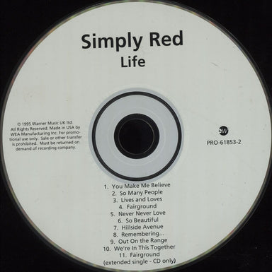 Simply Red Life US Promo CD album — RareVinyl.com