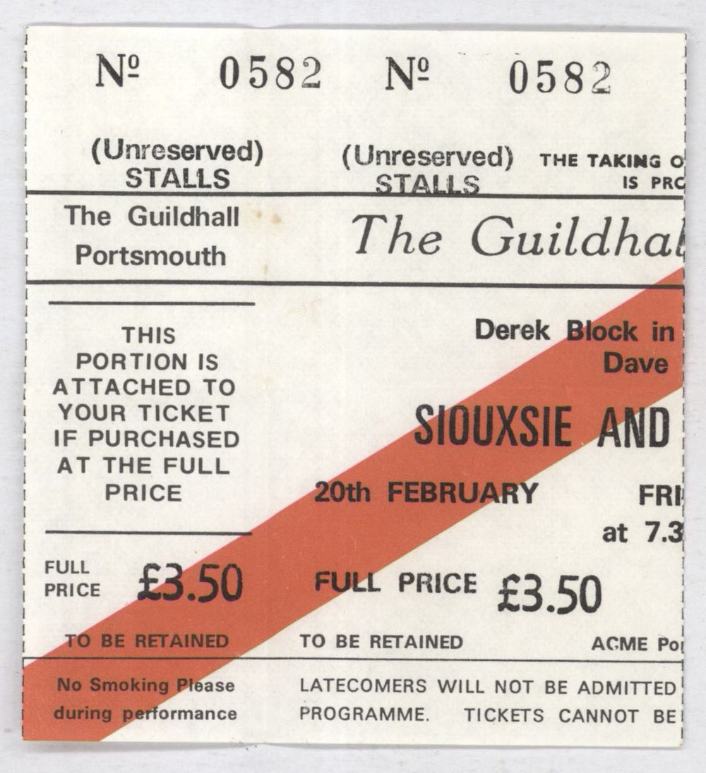 Siouxsie & The Banshees 1981 Tour Postergramme + Ticket Stub UK tour programme SIOTRTO820141