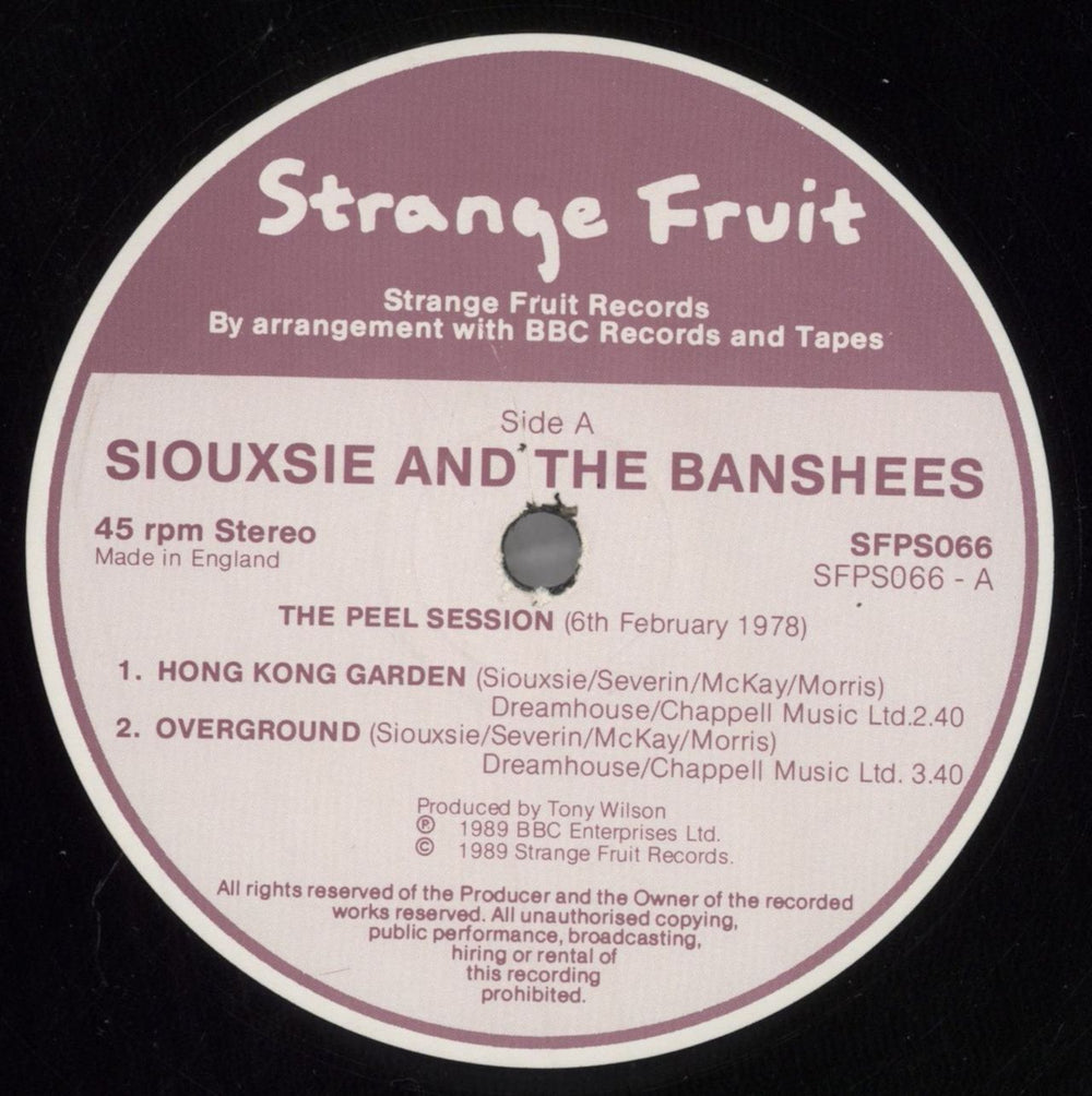 Siouxsie & The Banshees The Peel Sessions - The Second Session UK 12" vinyl single (12 inch record / Maxi-single) SIO12TH822354