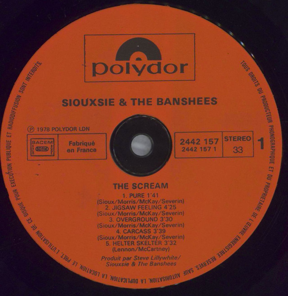 Siouxsie & The Banshees The Scream French vinyl LP album (LP record) SIOLPTH824804