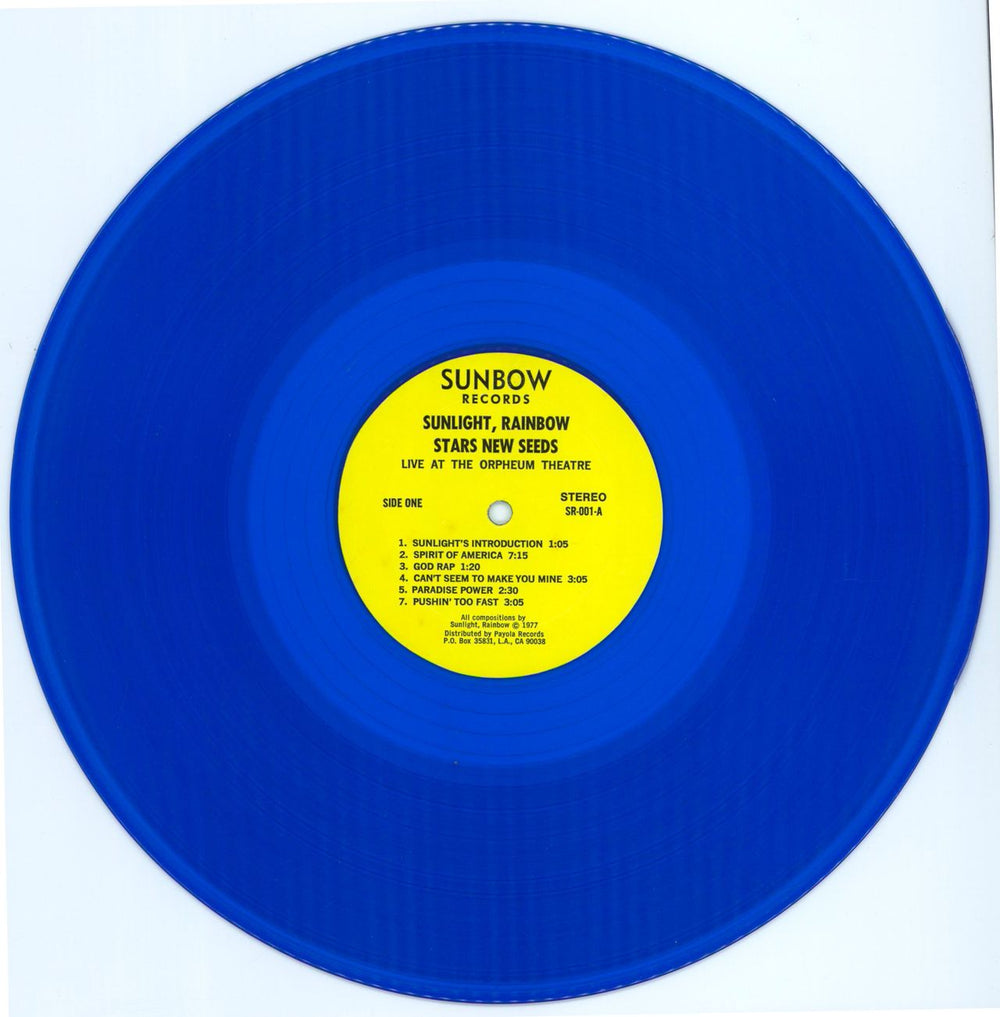 Sky Saxon Heavenly Earth - Blue Vinyl US vinyl LP album (LP record) SSXLPHE770384