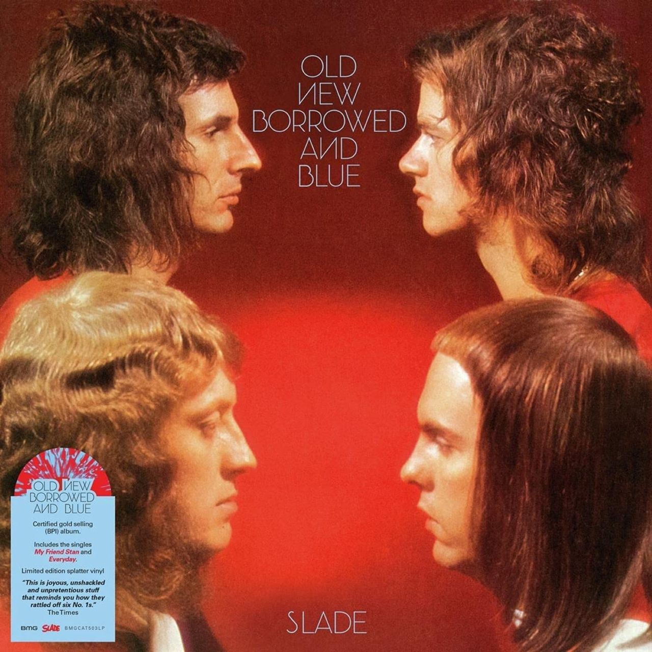 Slade Old New Borrowed And Blue - Red & Blue Splatter Vinyl - Sealed UK vinyl LP album (LP record) SDELPOL777111