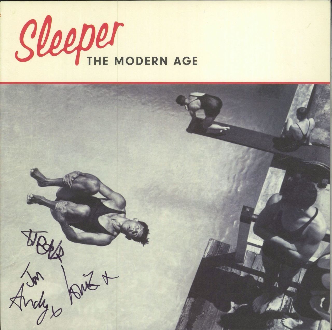 Sleeper The Modern Age - Red Vinyl + Fully Autographed UK vinyl LP album (LP record) SLEEP19LPC1