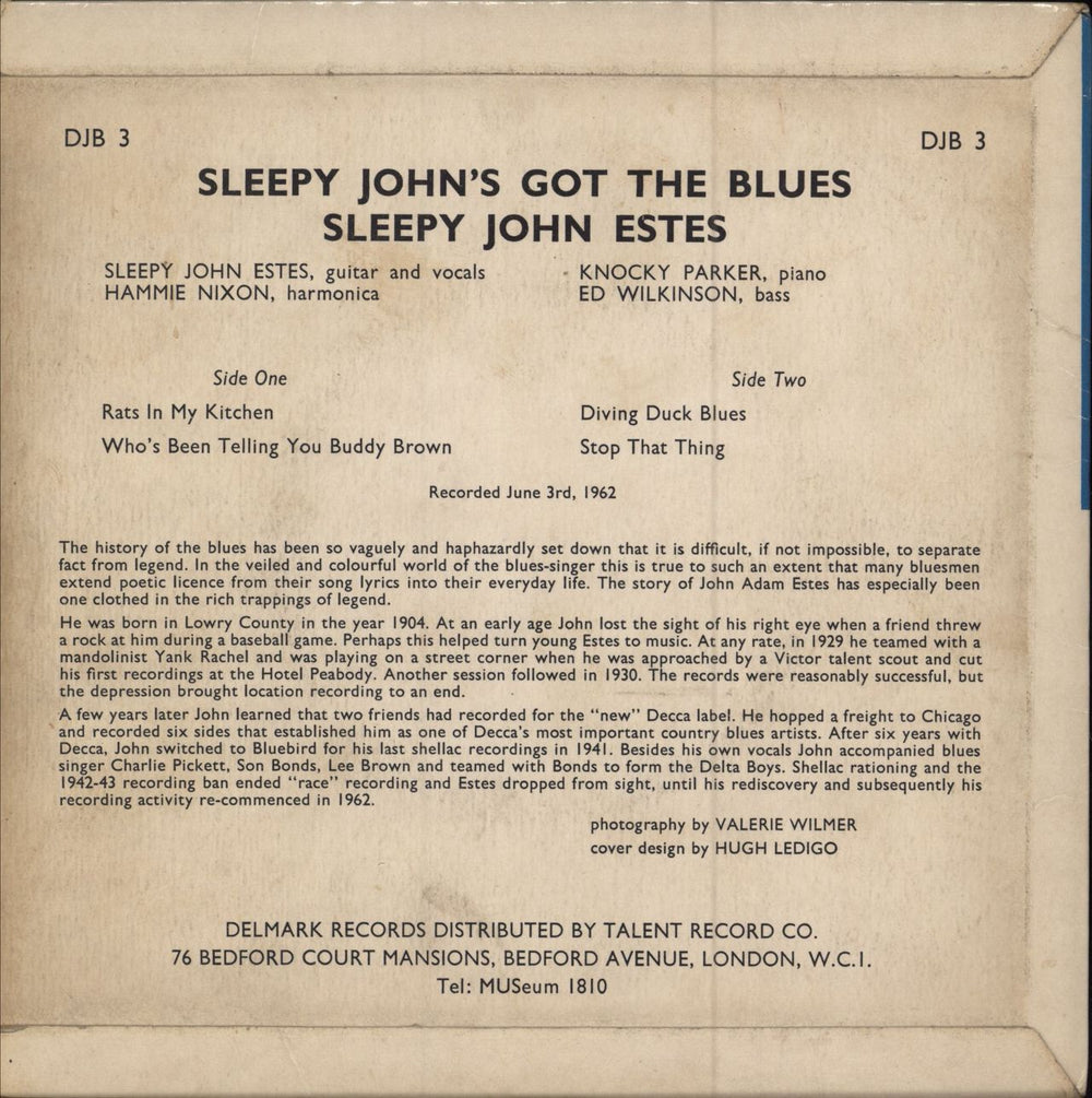 Sleepy John Estes Sleepy John's Got The Blues UK 7" vinyl single (7 inch record / 45)