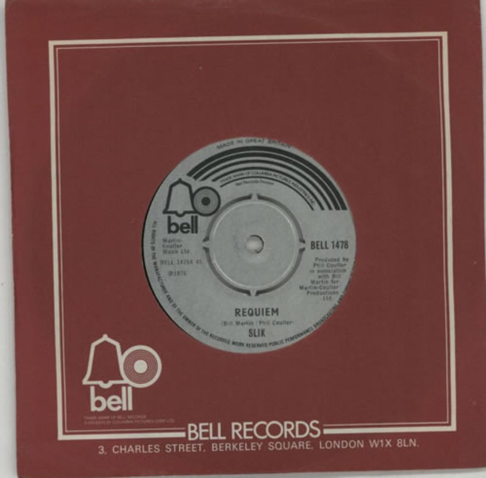 Slik Requiem UK 7" vinyl single (7 inch record / 45) BELL1478