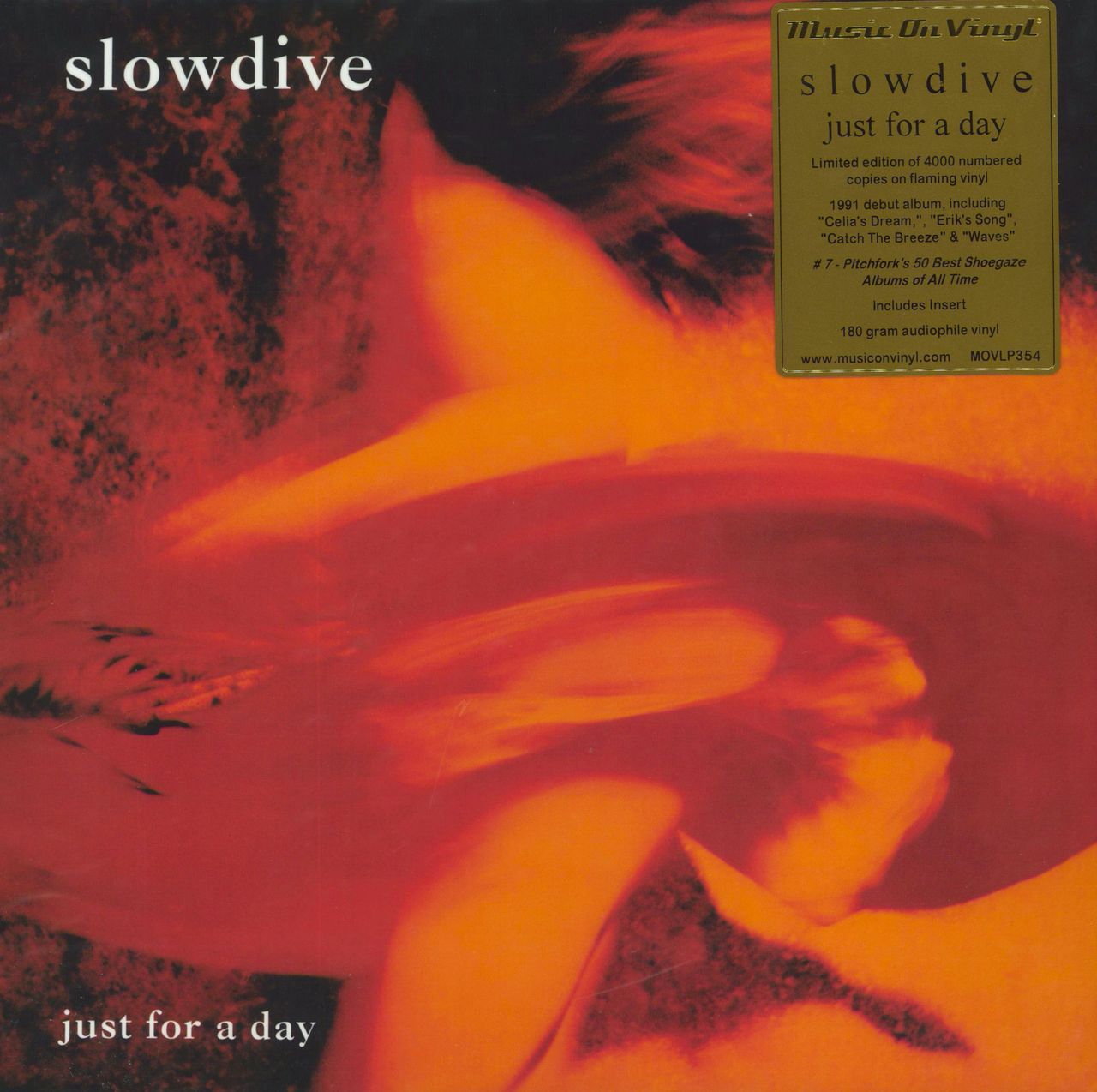 Slowdive Just For A Day - 180gm Orange Vinyl - Stickered UK vinyl LP album (LP record) MOVLP354