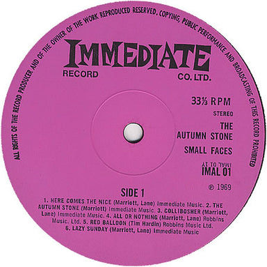 Small Faces The Autumn Stone - VG+ UK 2-LP vinyl record set (Double LP Album) SMF2LTH211835