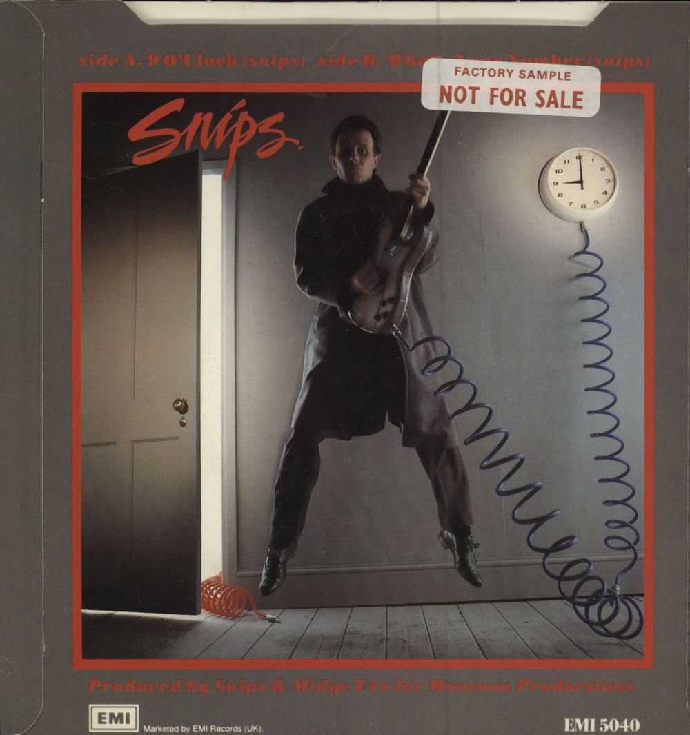 Snips 9 O'Clock - Promo Stickered Sleeve UK 7" vinyl single (7 inch record / 45)