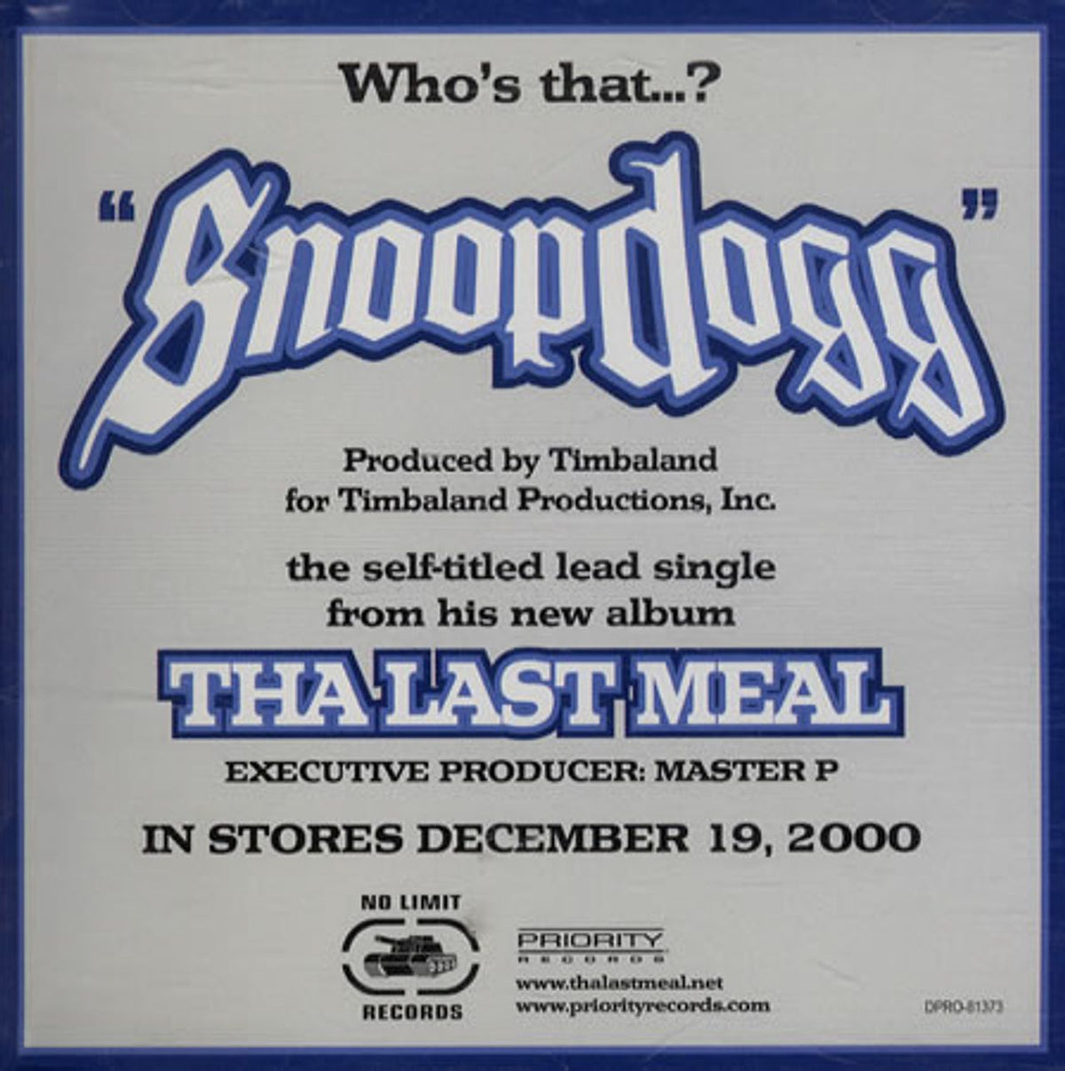 Snoop Doggy Dogg Snoop Dogg US Promo CD single — RareVinyl.com