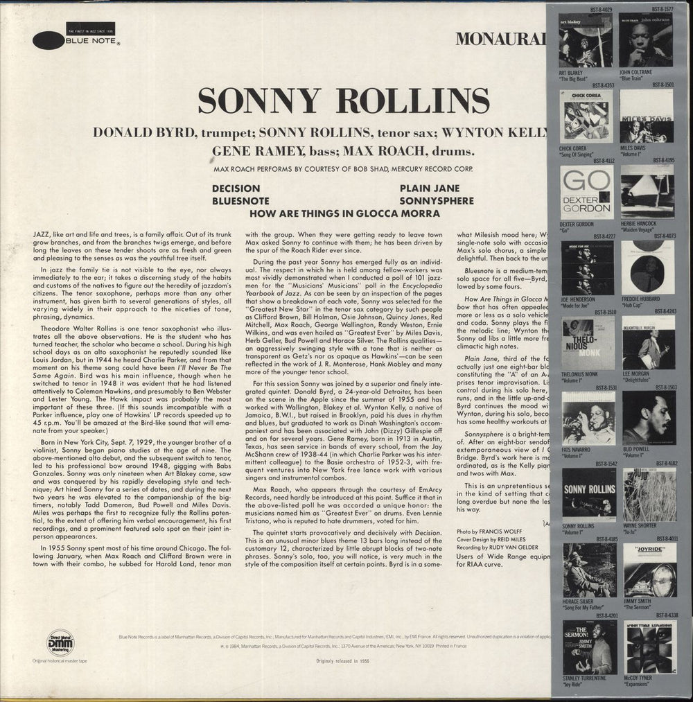 Sonny Rollins Sonny Rollins Volume One + obi French vinyl LP album (LP record)