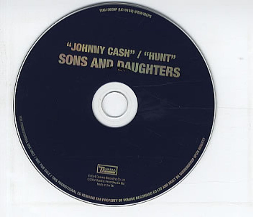 Sons And Daughters Johnny Cash UK Promo CD single (CD5 / 5") SB7C5JO303336