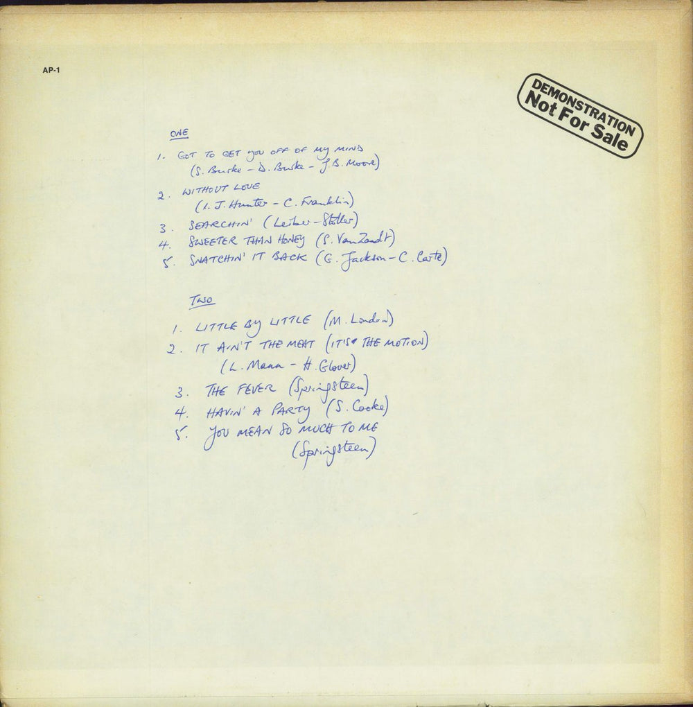 Southside Johnny & The Asbury Jukes Jukes Live US Promo vinyl LP album (LP record)