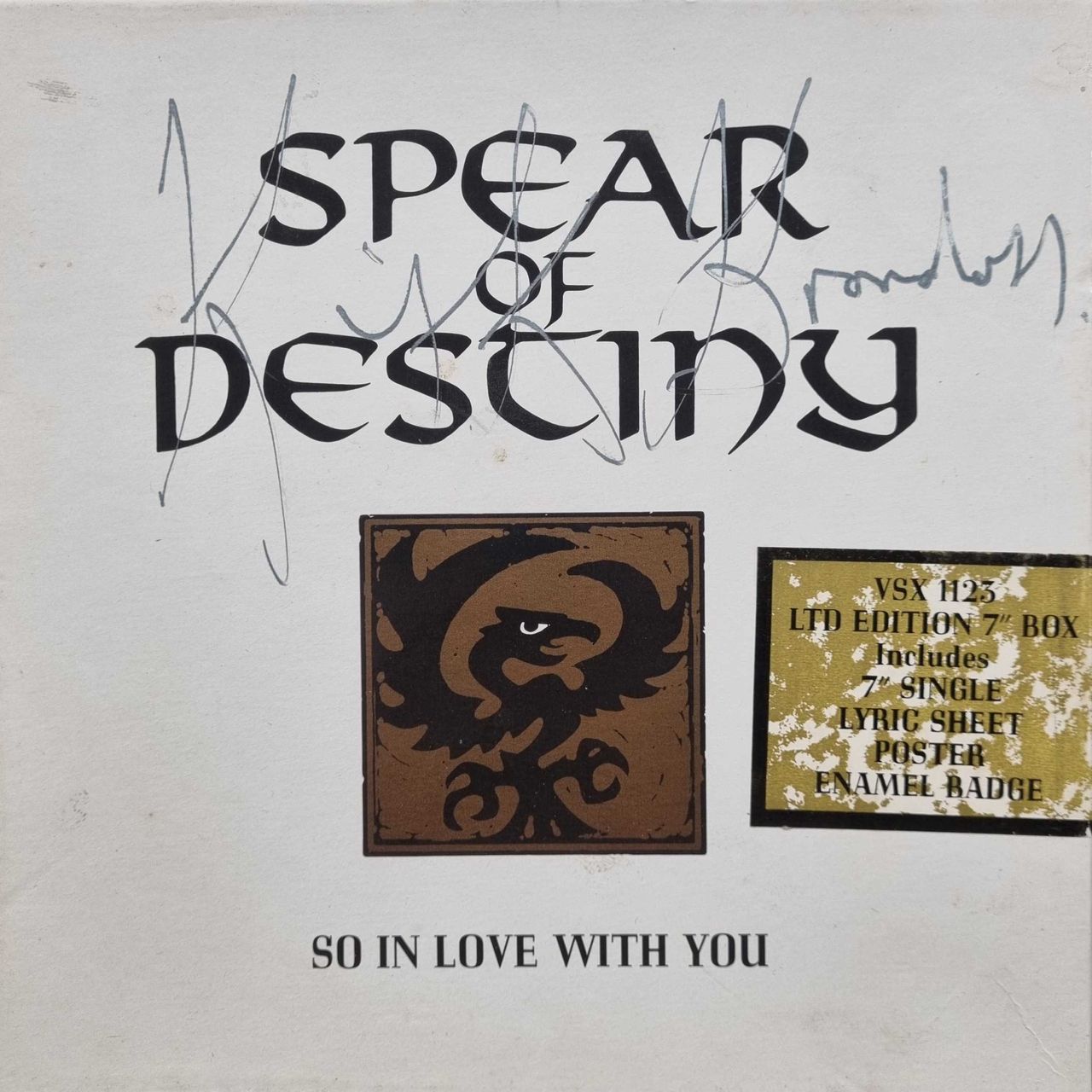 Spear Of Destiny So In Love With You - Autographed UK 7" single box set VSX1123