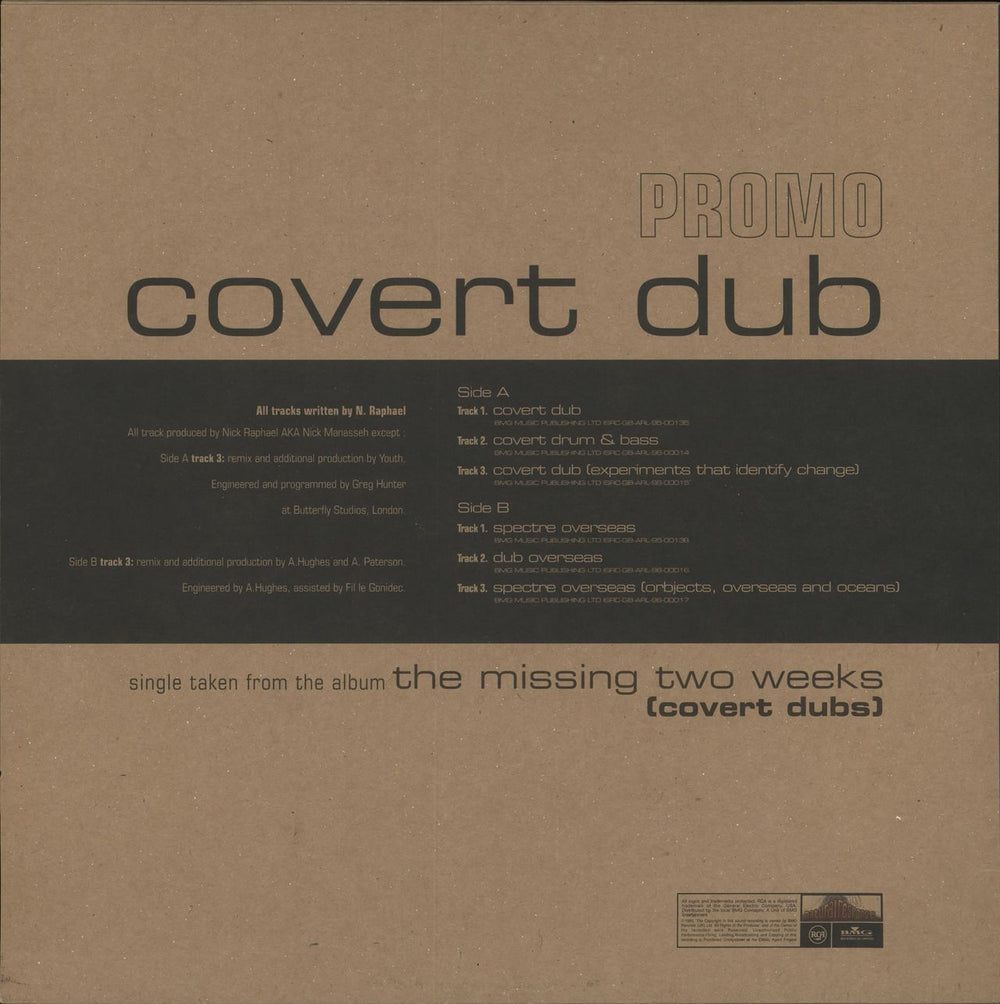 Spectre Covert Dub UK Promo 12" vinyl single (12 inch record / Maxi-single)