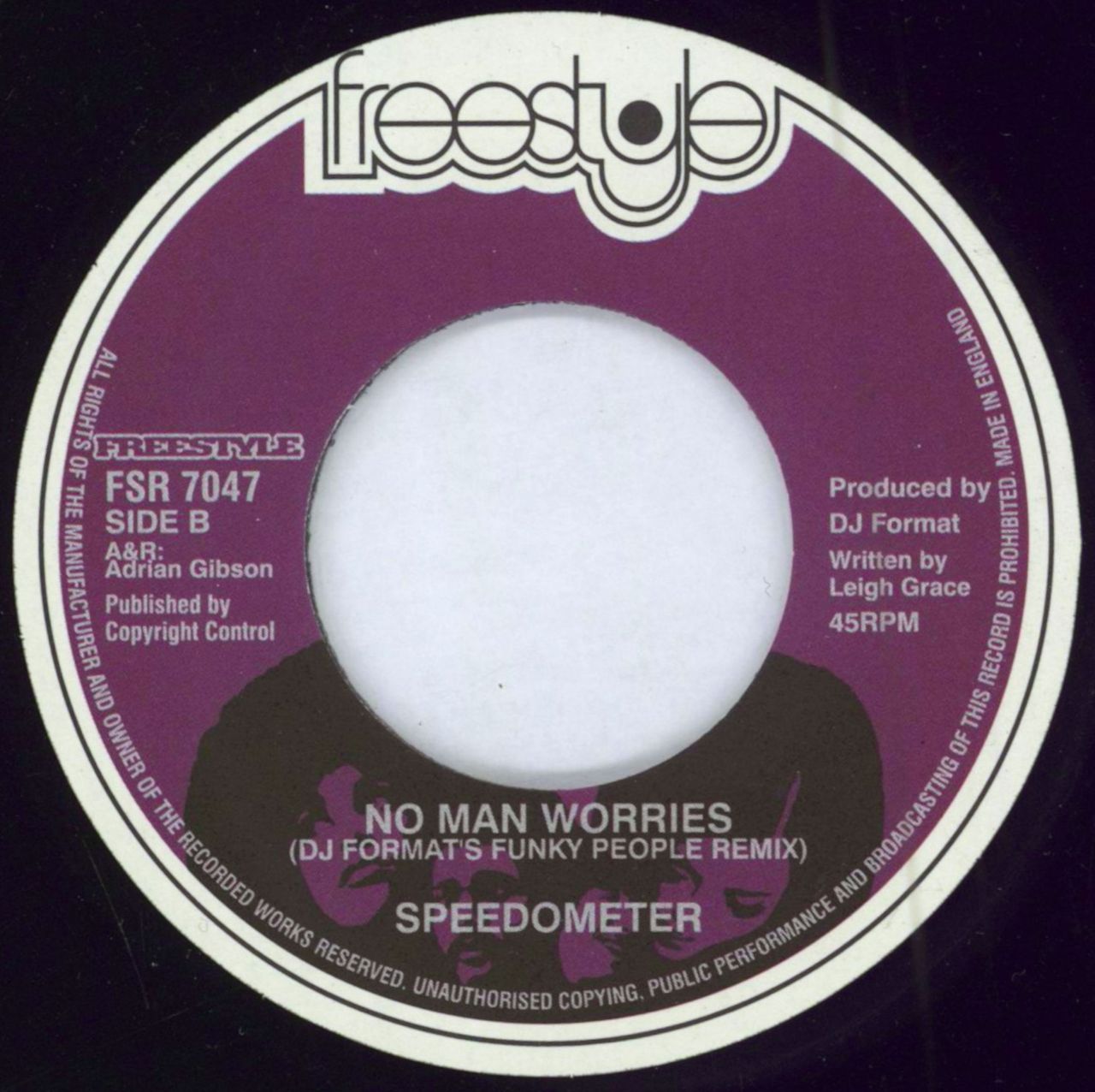Speedometer No Man Worries UK 7" vinyl single (7 inch record / 45) FSR7047