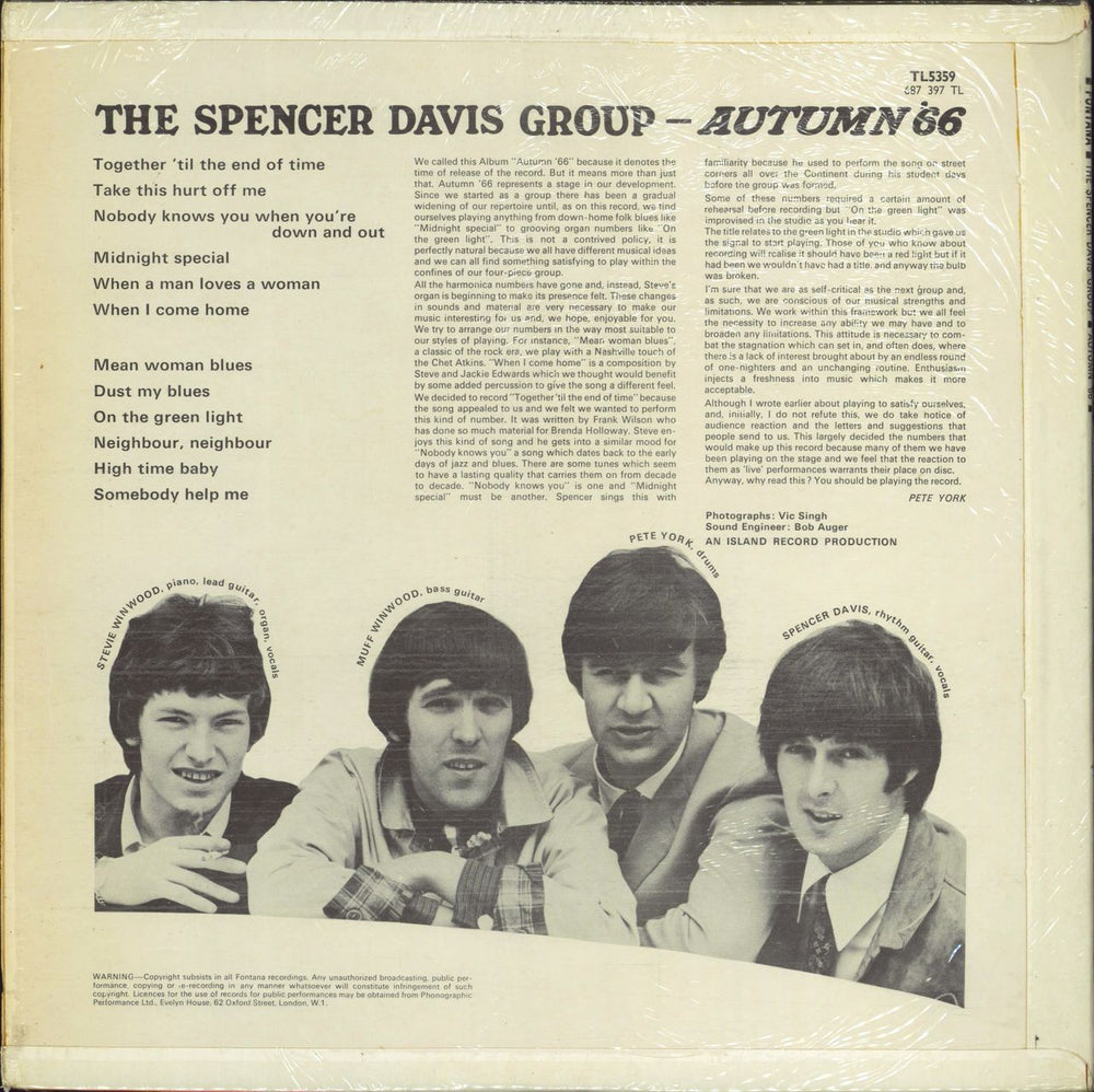 Spencer Davis Group Autumn '66 - 1st - shrink UK vinyl LP album (LP record)