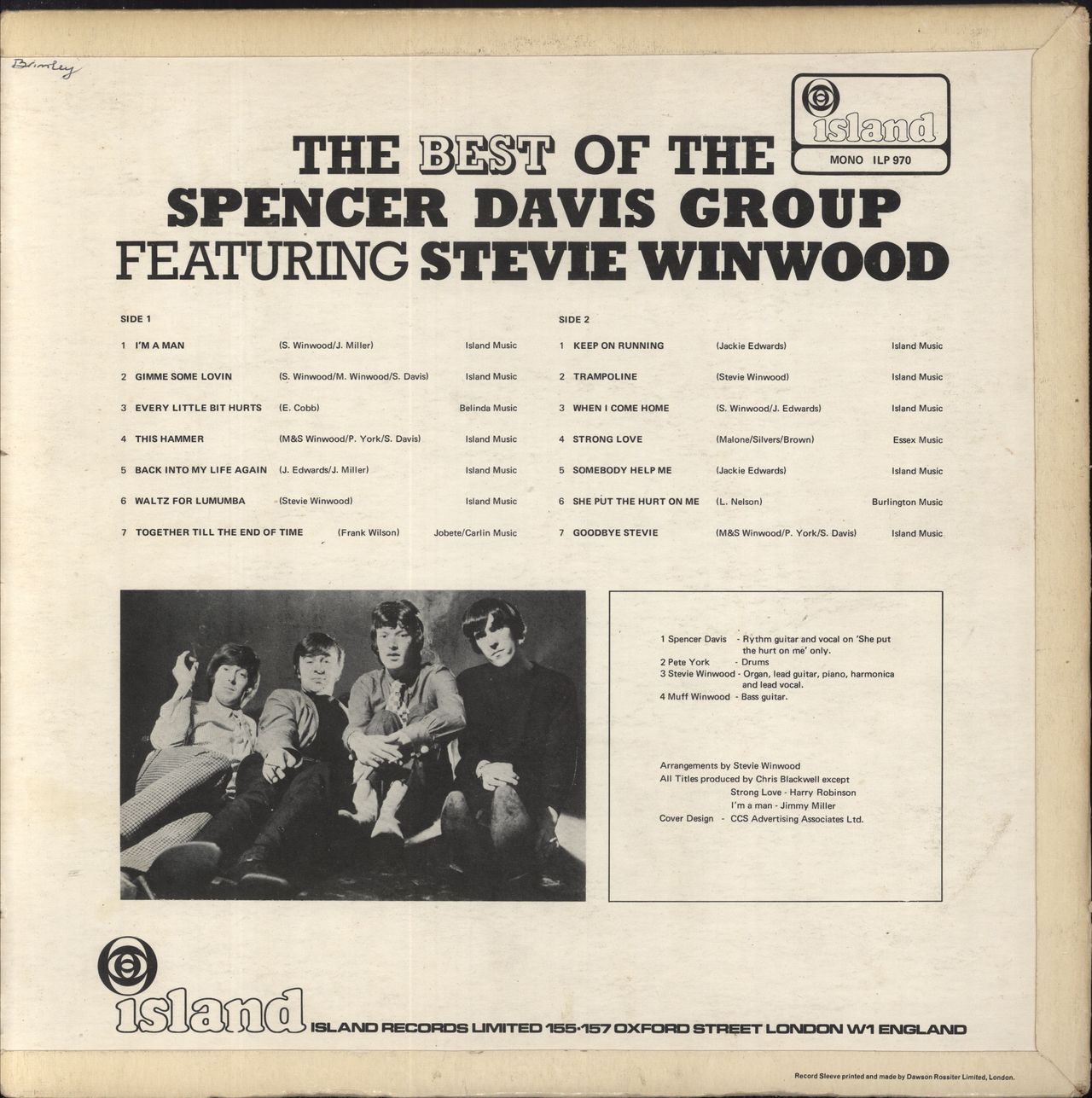 SPENCER DAVIS GROUP-Beat With Soul (German Orig.Stereo LP)-