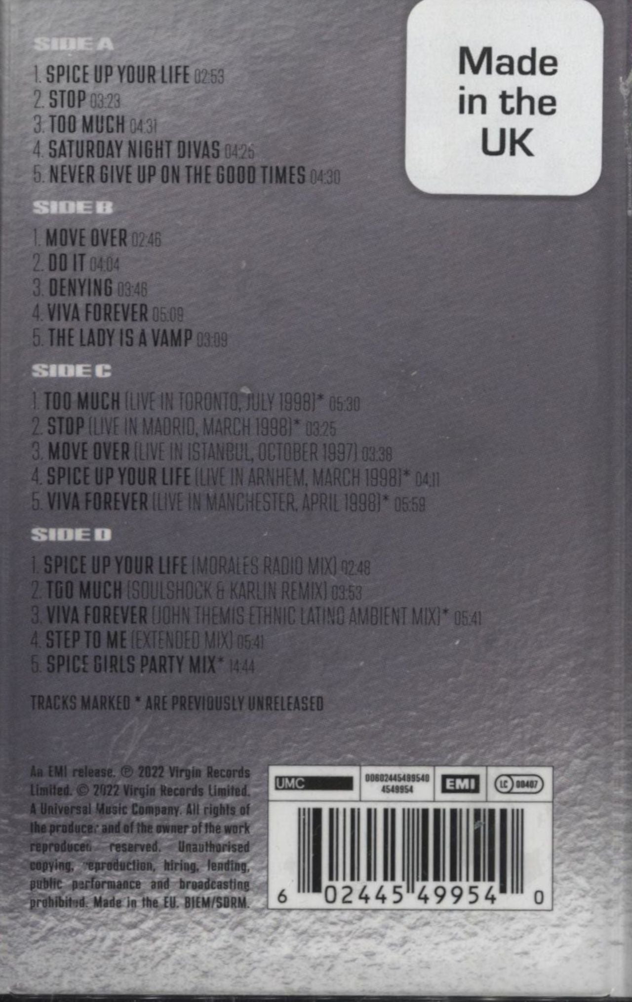 Spice Girls Spiceworld 25 25th Anniversary Double Cassette Sealed 