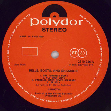 Spiro Gyra Bells, Boots And Shambles - Autographed UK vinyl LP album (LP record) GYRLPBE824825