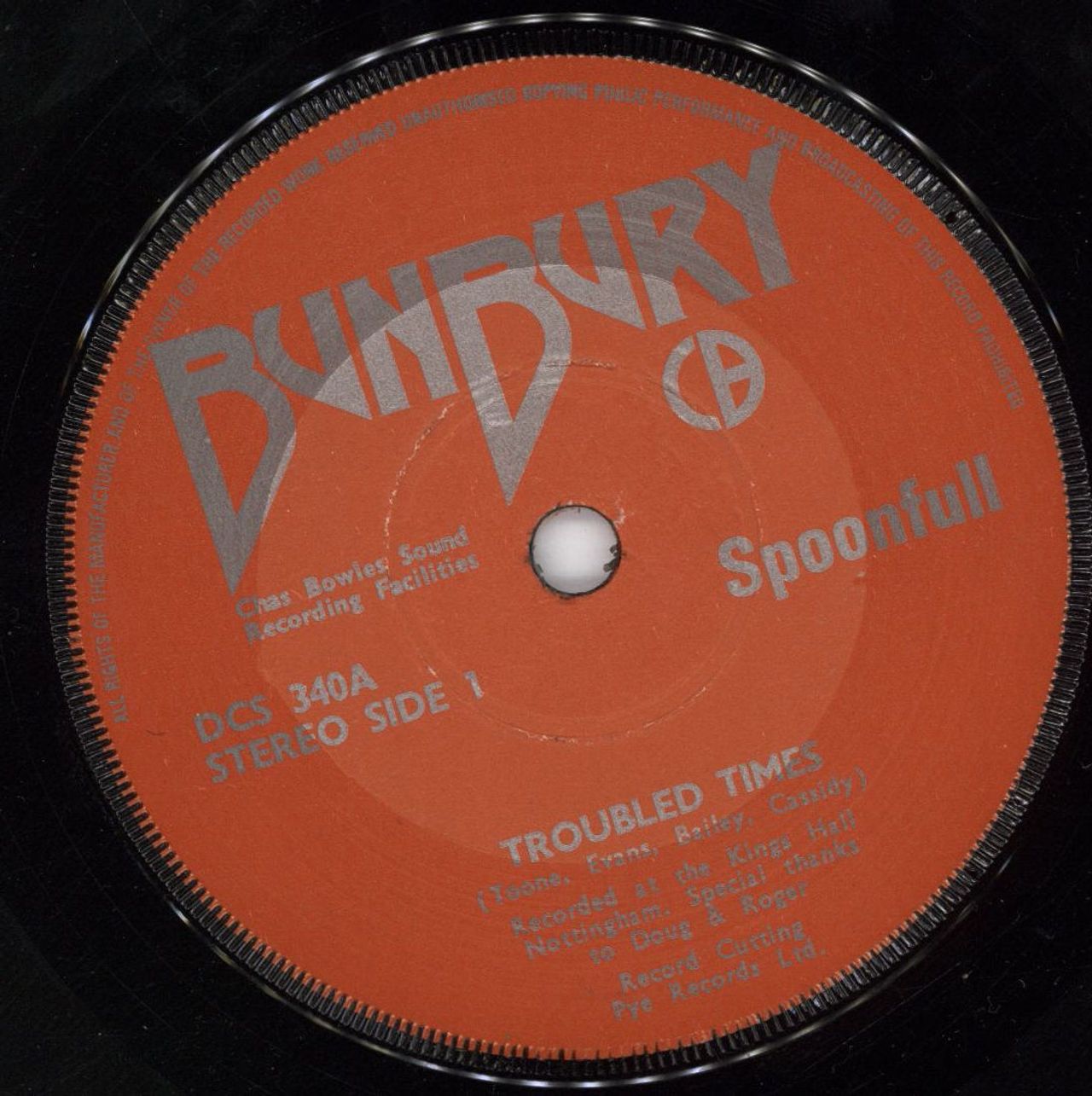 Spoonfull Troubled Times UK 7" vinyl single (7 inch record / 45) DCS340