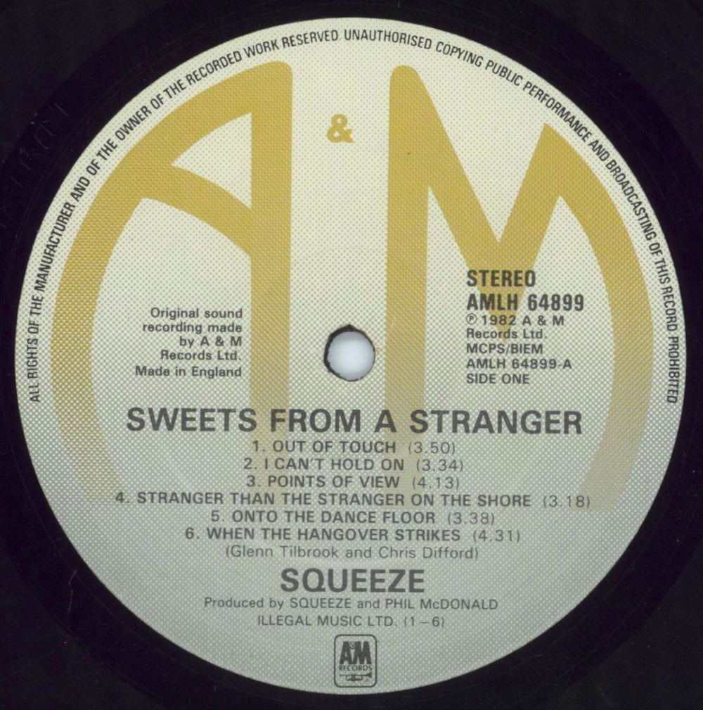 Squeeze Sweets From A Stranger - Stickered Sleeve UK vinyl LP album (LP record) SQULPSW685492