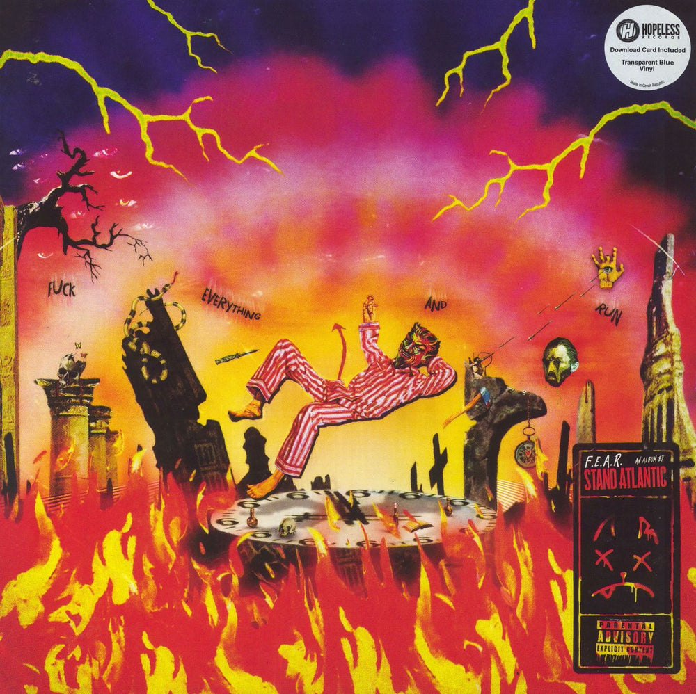 Stand Atlantic F.E.A.R. - Transparent Blue Vinyl UK vinyl LP album (LP record) HR4084-1