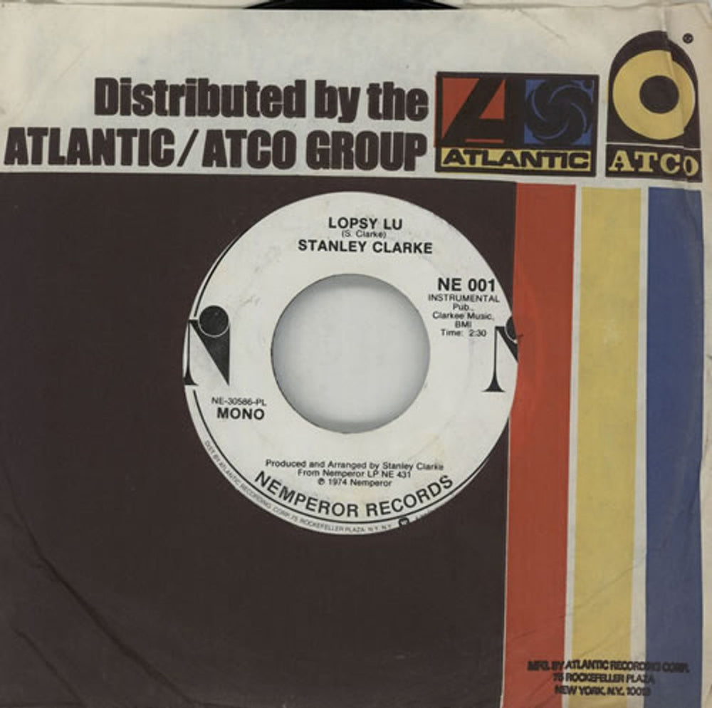 Stanley Clarke Lopsy Lu US Promo 7" vinyl single (7 inch record / 45) NE001