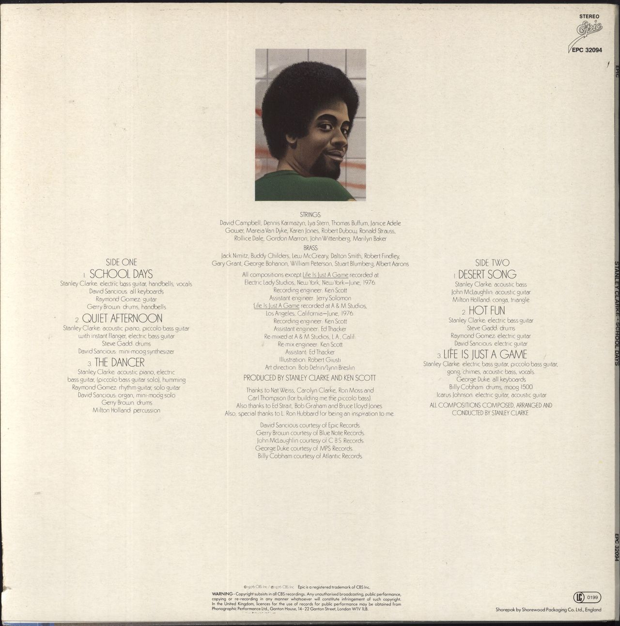 Stanley Clarke School Days - Company Insert UK Vinyl LP — RareVinyl.com