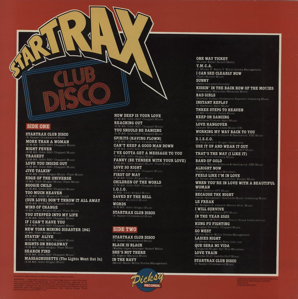 Startrax Startrax Club Disco UK vinyl LP album (LP record)