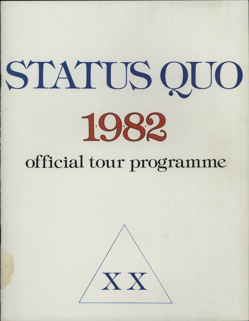 Status Quo 1982 XX - EX UK tour programme TOUR PROGRAMME