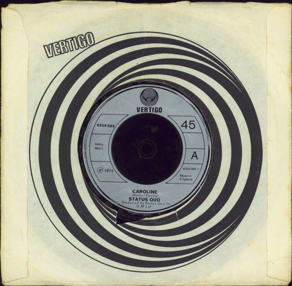 Status Quo Caroline - 1st UK 7" vinyl single (7 inch record / 45) 6059085