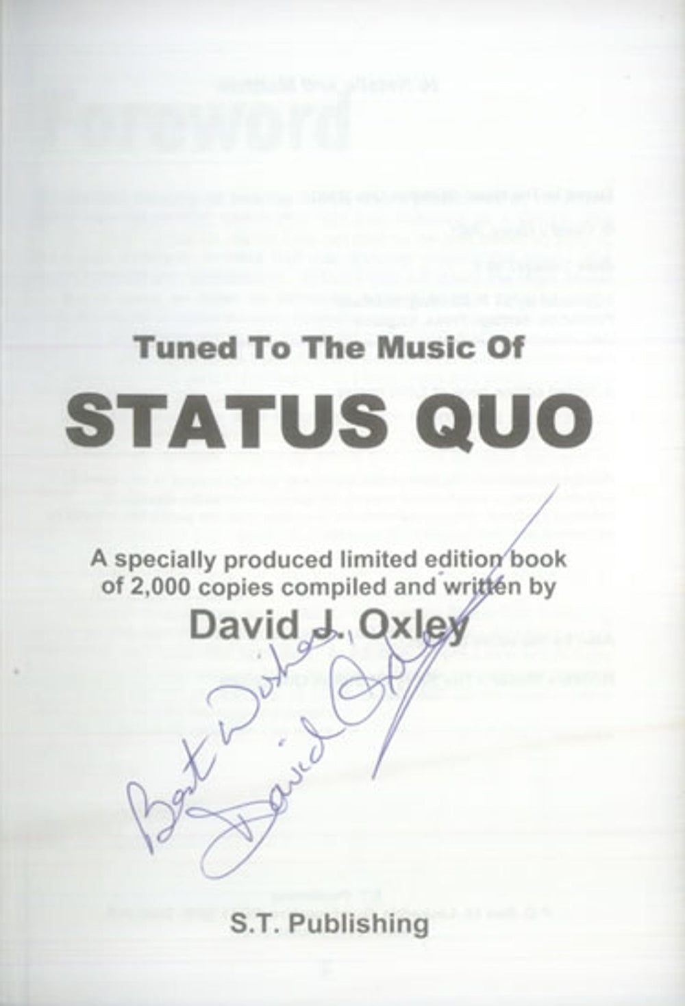 Status Quo Tuned To The Music Of Status Quo - Autographed by Author UK book QUOBKTU548346