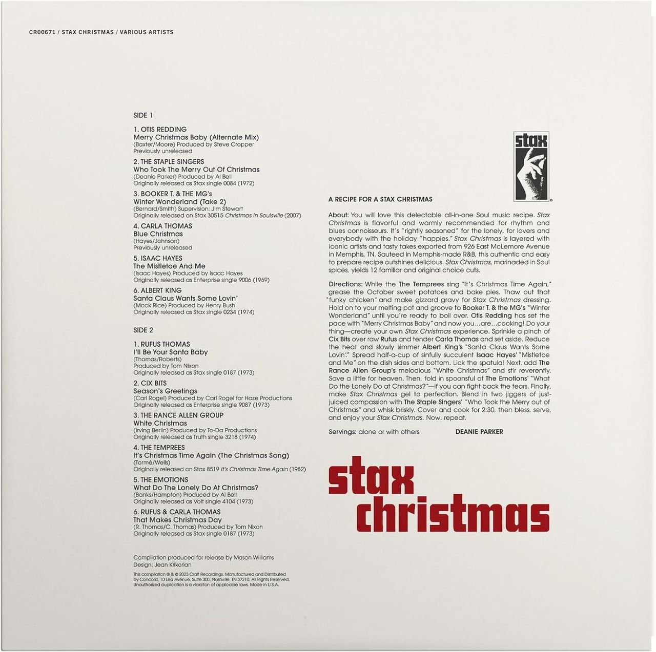 Stax Stax Christmas - Sealed UK vinyl LP album (LP record) 888072524378