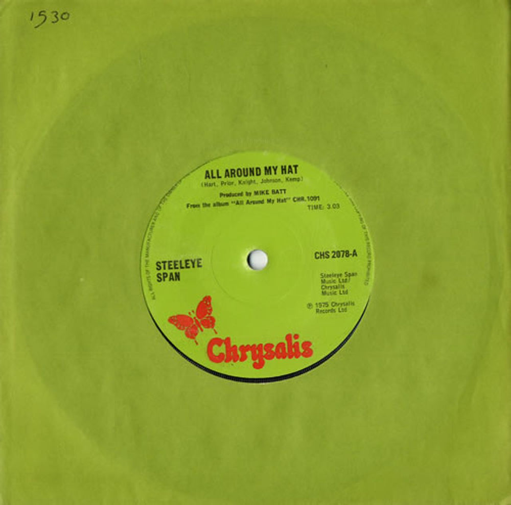 Steeleye Span All Around My Hat - Solid UK 7" vinyl single (7 inch record / 45) CHS2078