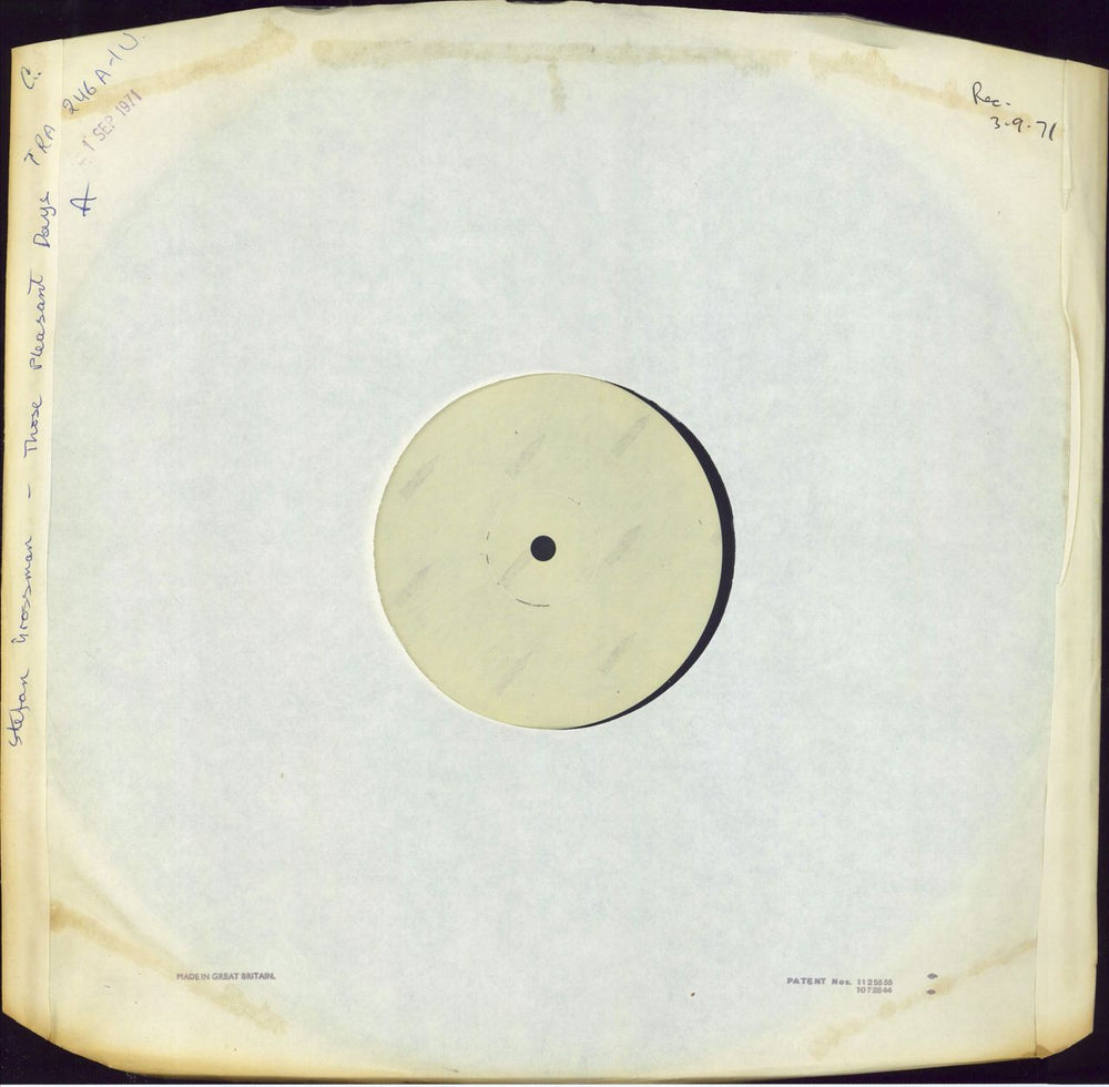 Stefan Grossman Those Pleasant Days - Side A Test Pressing UK vinyl LP album (LP record) TRA246