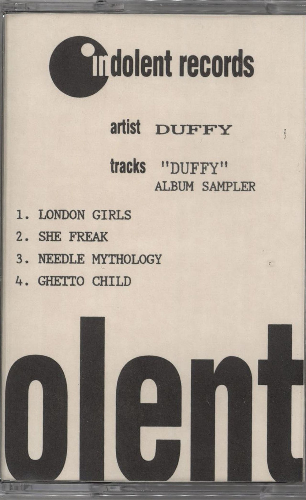 Stephen Tintin Duffy Duffy Album Sampler UK Promo cassette single PROMO CASSETTE