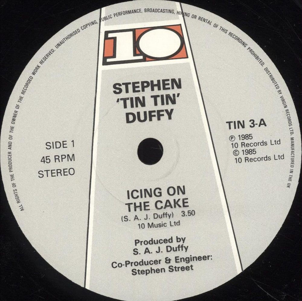 Stephen Tintin Duffy Icing On The Cake UK 7" vinyl single (7 inch record / 45) STD07IC691564