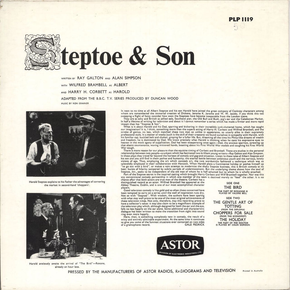 Steptoe & Son Steptoe & Son Australian vinyl LP album (LP record) S/SLPST735455
