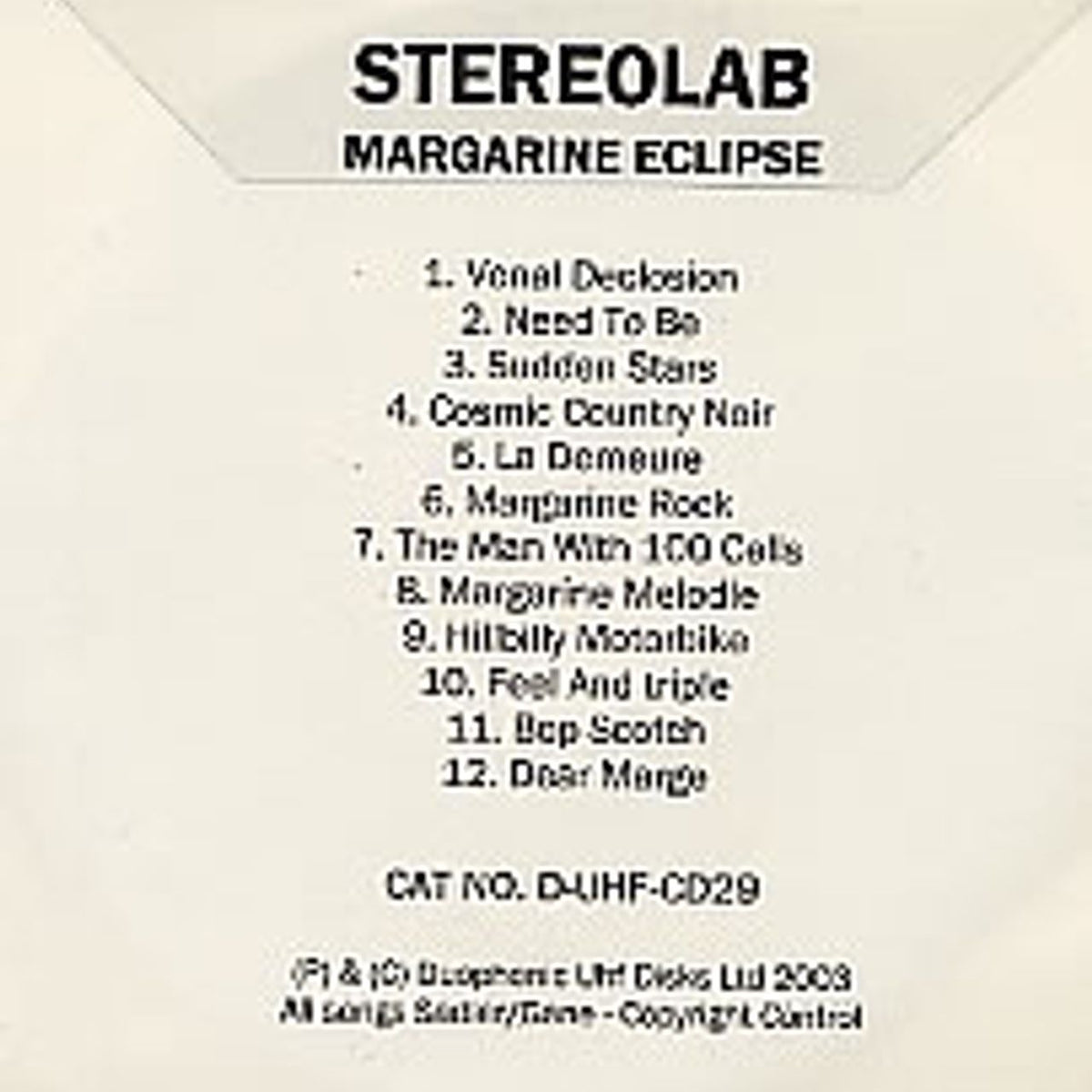 Stereolab Margarine Eclipse UK Promo CD-R acetate