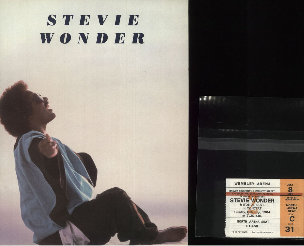 Stevie Wonder 1984 European Tour + 2 Ticket Stubs UK tour programme TOUR PROGRAMME