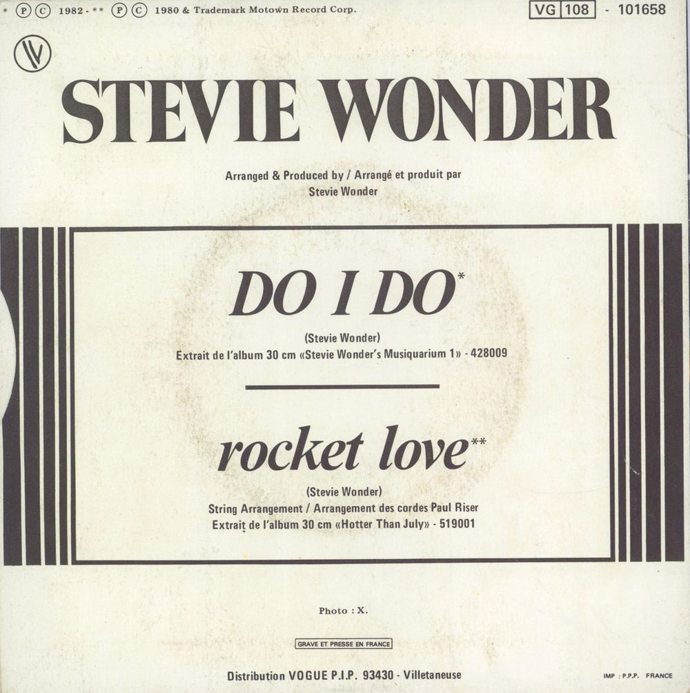 Stevie Wonder Do I Do French 7" vinyl single (7 inch record / 45)