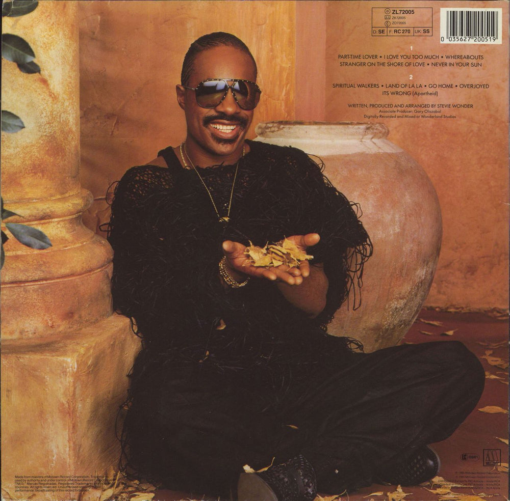 Stevie Wonder In Square Circle - Hype Stickered Sleeve German vinyl LP album (LP record) 035627200519