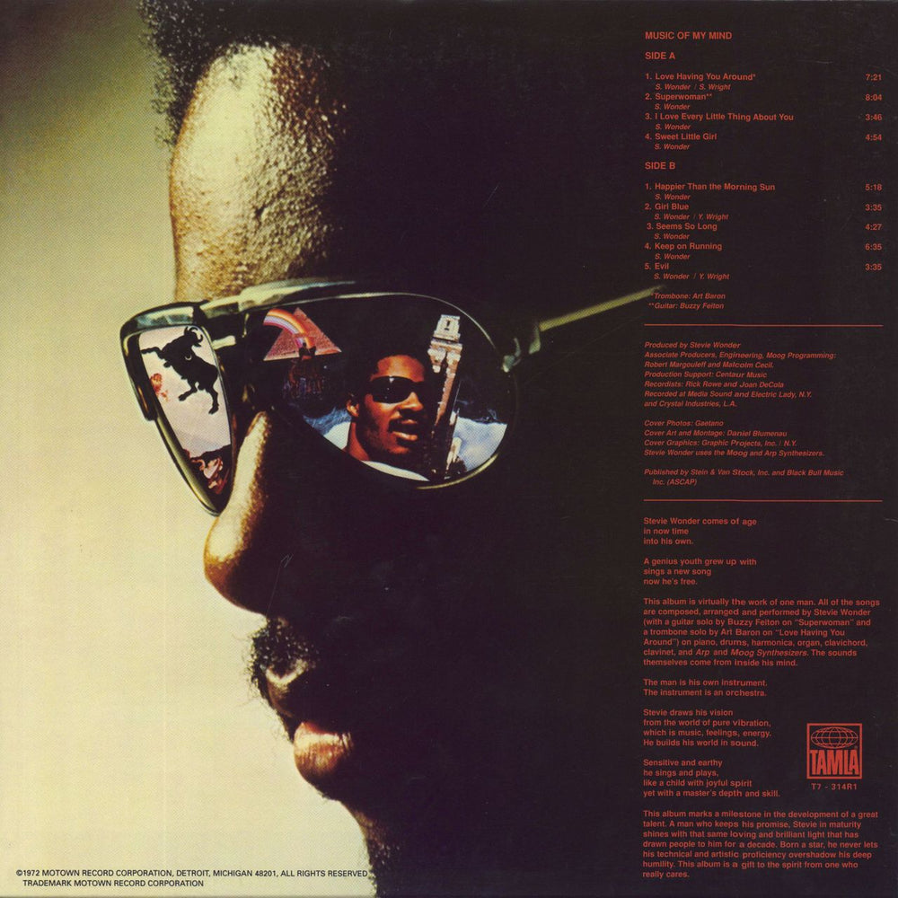 Stevie Wonder Music Of My Mind US vinyl LP album (LP record)